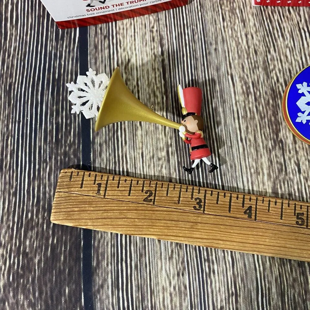 Lot of 2 Hallmark Sound the Trumpet! & Tippity-Tap Toy Soldier Holiday Ornaments